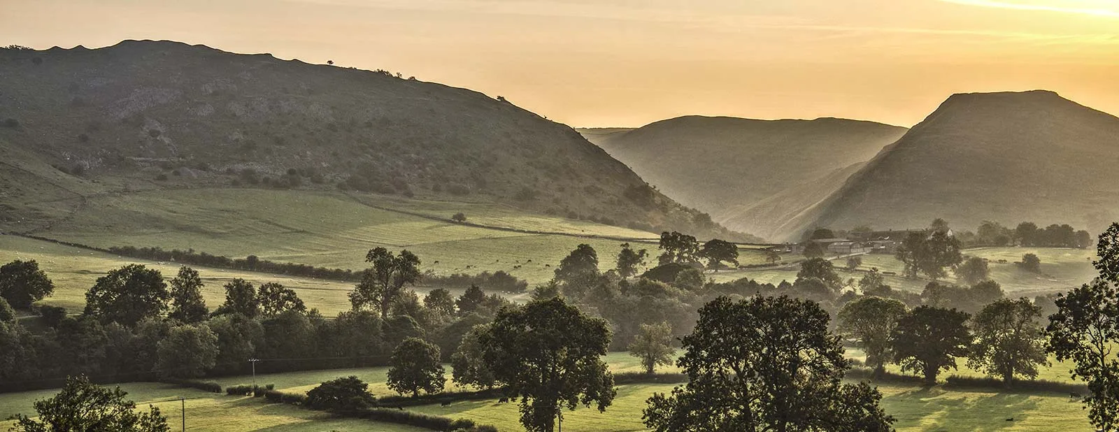 Sunset over the Manifold Valley towards the Peak District