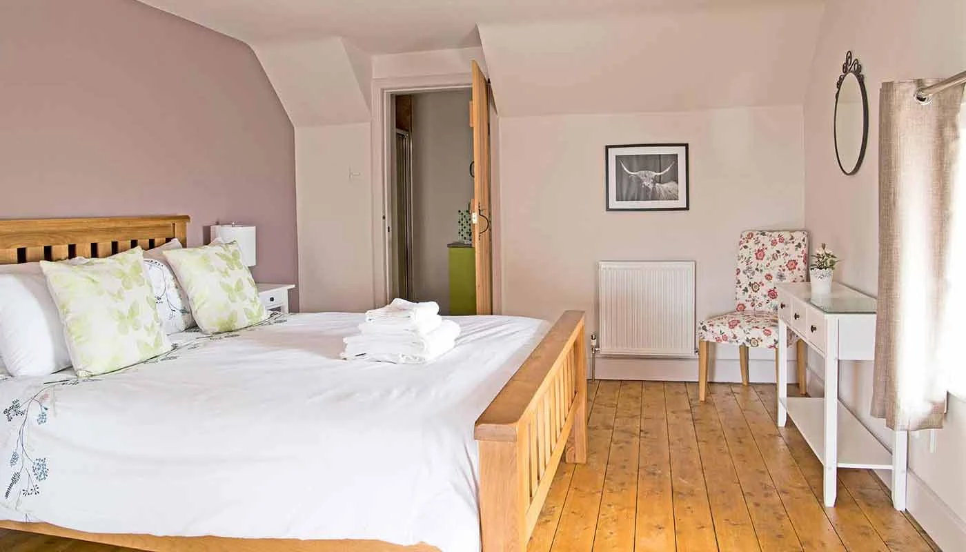 One of the five bedrooms at Morridge View