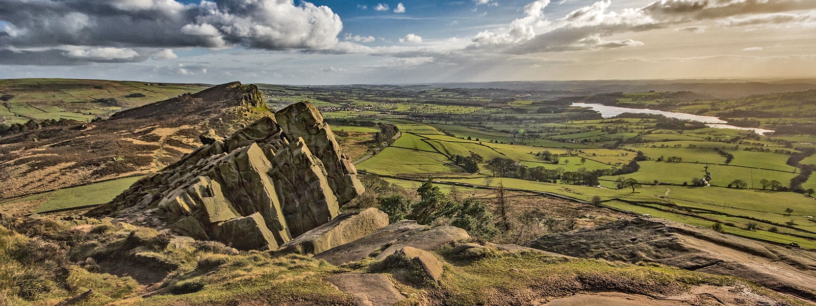 View from The Roaches over the Staffordshire Moorlands towards Rudyard Lake