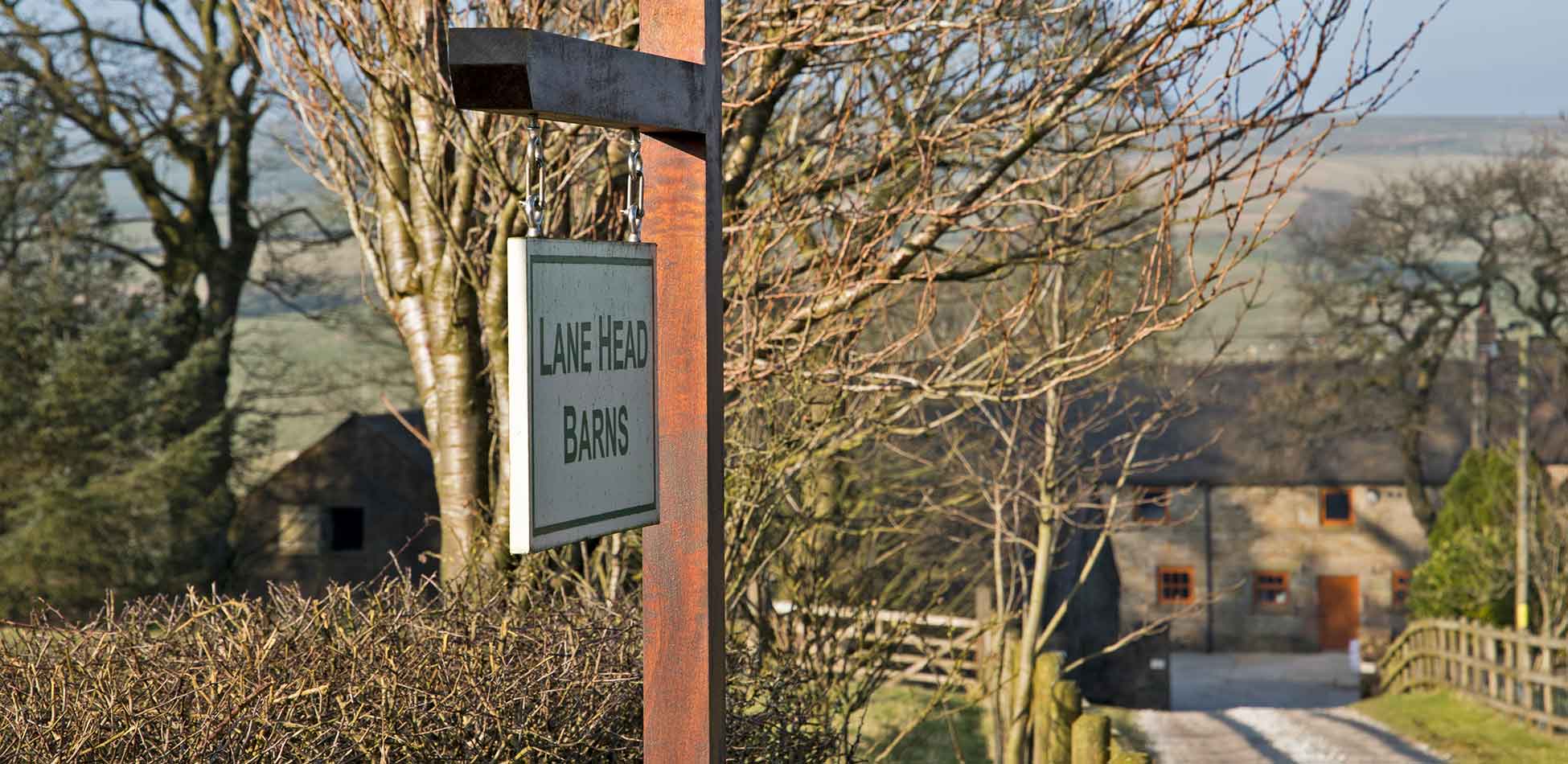 The turn for Lane Head Barns